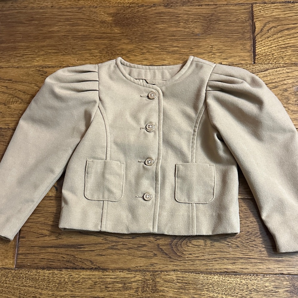Janie and Jack Beige Button-Up Jacket